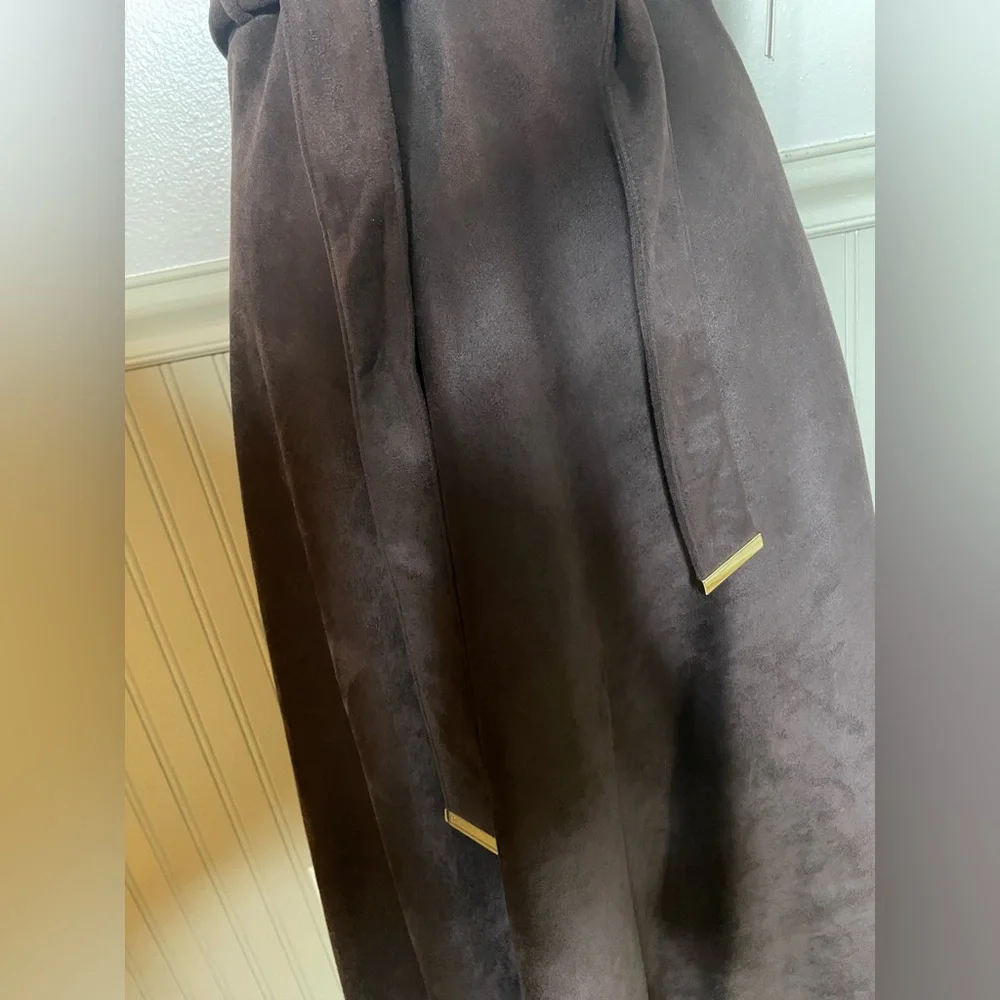 Brand New Calvin Klein Women's Slvless Chocolate Suede Aline Dress - Picture 8 of 15